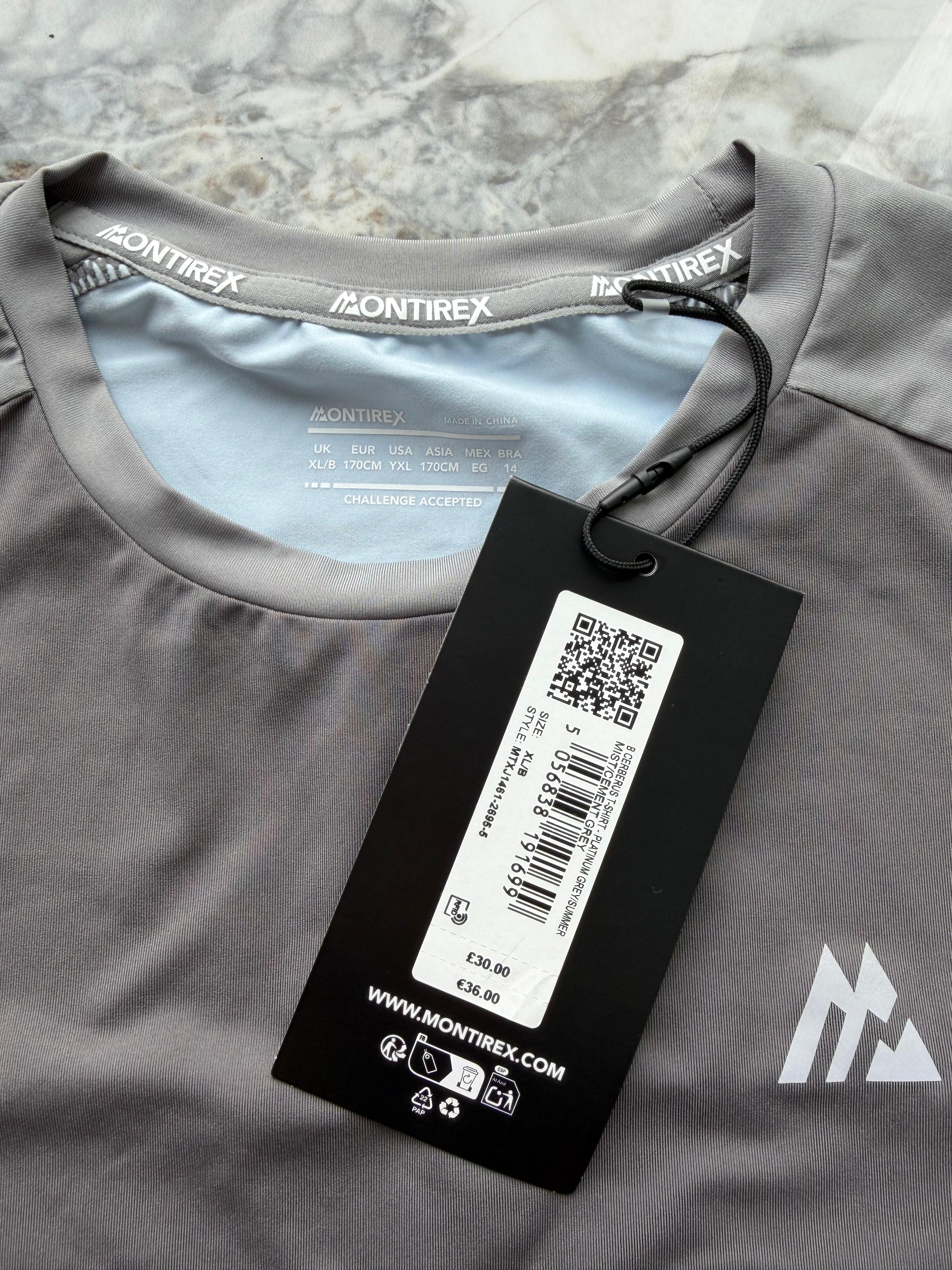 Montirex Logo BOYs 2pc T-Shirt & Track Pants Set Drawstring Grey/Black XL /L