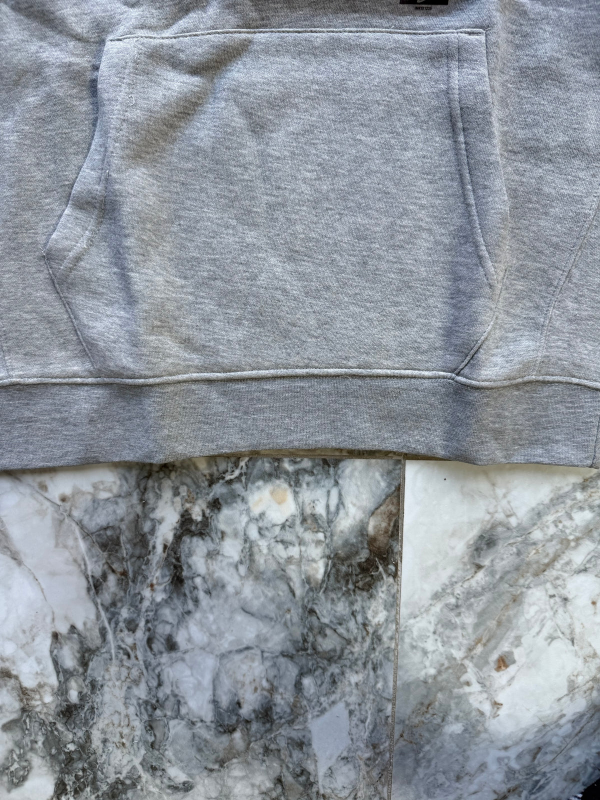 Nike Men's Grey Pullover Fleece Hooded Hoodie Logo Pockets Size Medium