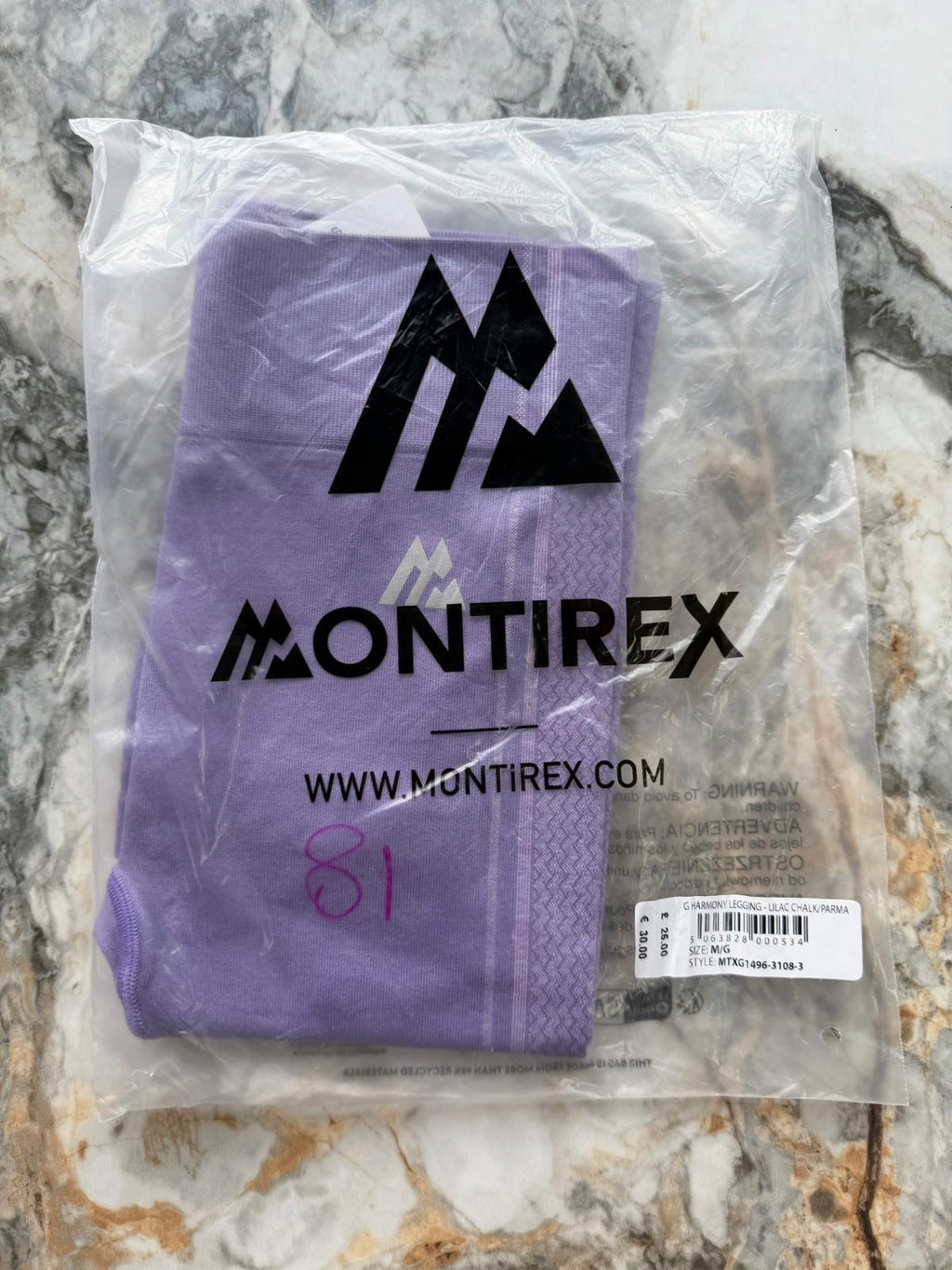 Montirex Harmony Girls  Purple Ankle Leggings Size M Stretch Elastic Waist