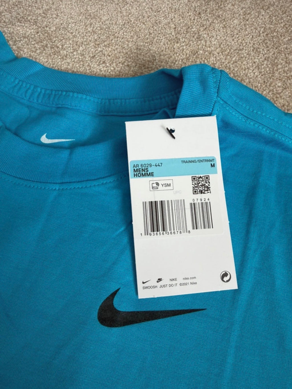 Nike Dri-FIT Men's Blue Crew Neck T-Shirt Size M AR6029-447