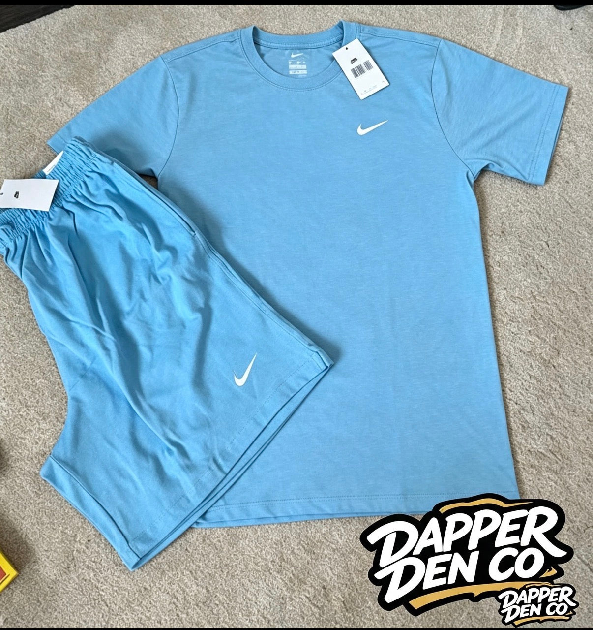 Nike Logo Men's 2pc T-Shirt & Shorts Outfit Set Blue XL Standard Fit