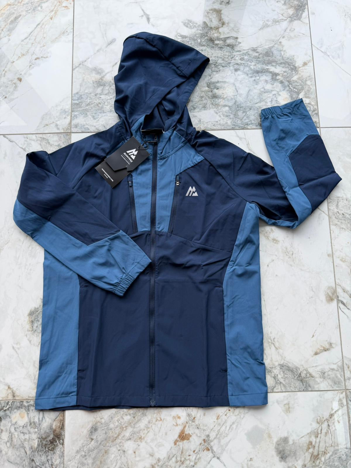 Montirex BOYS BALT Hooded Full Zip Windbreaker Jacket Blue Size XL BOYS