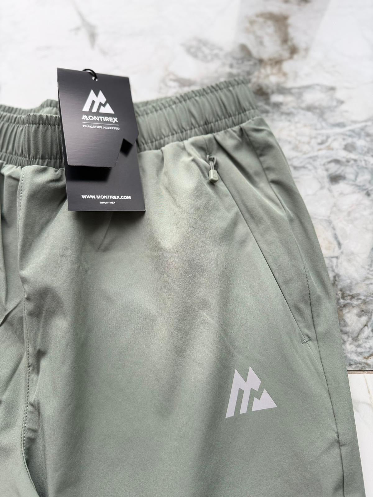Montirex Trail Pant Men's Green Jogger Trousers Zip Pockets Drawstring Size S
