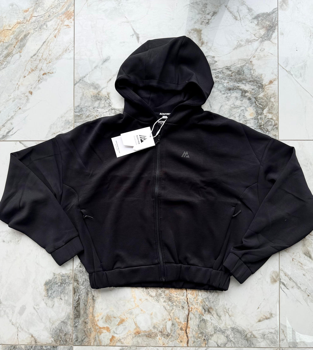Montirex Womens Black Full Zip Hooded powder Hoodie  Size XS MTXW1426-001-1