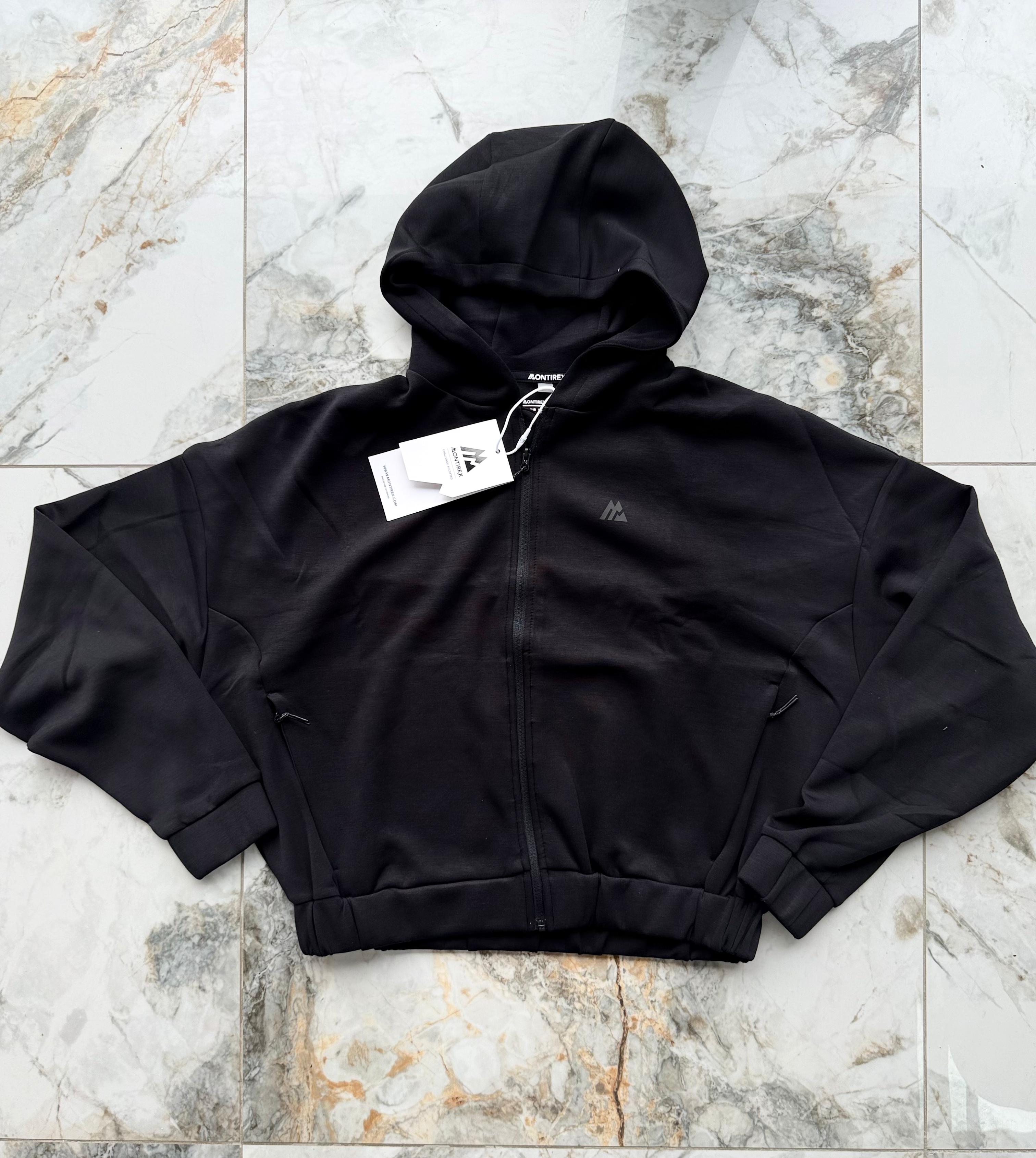 Montirex Womens Black Full Zip Hooded powder Hoodie  Size XS MTXW1426-001-1