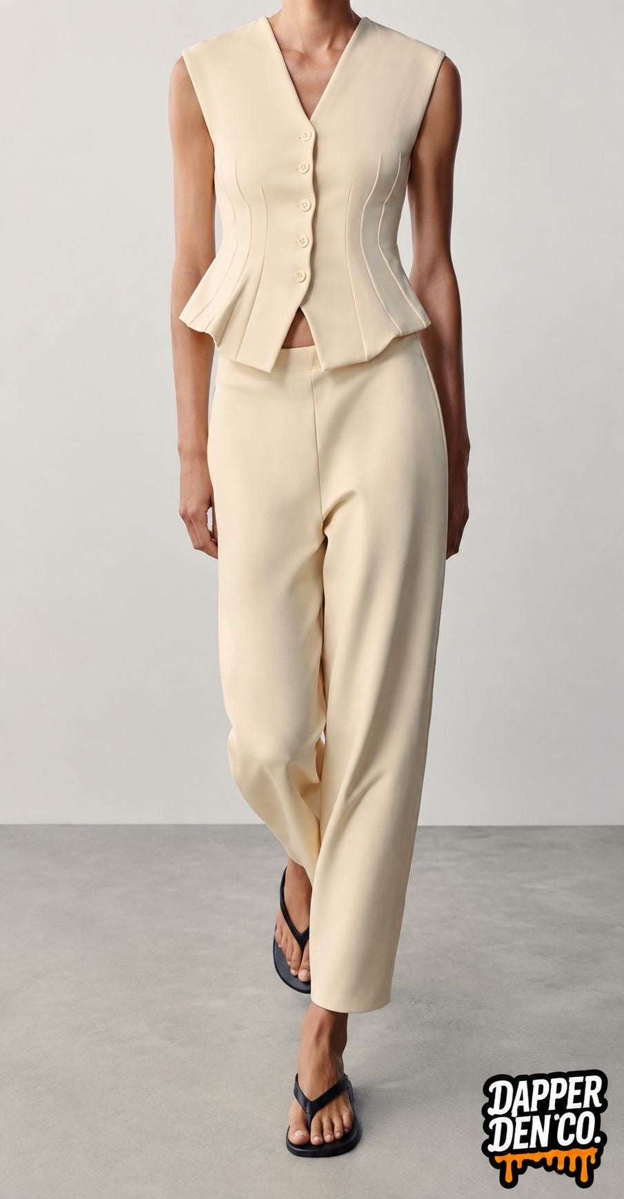 Zara 2 Piece interlock baloon trouser and buttoned waistcoat size S
