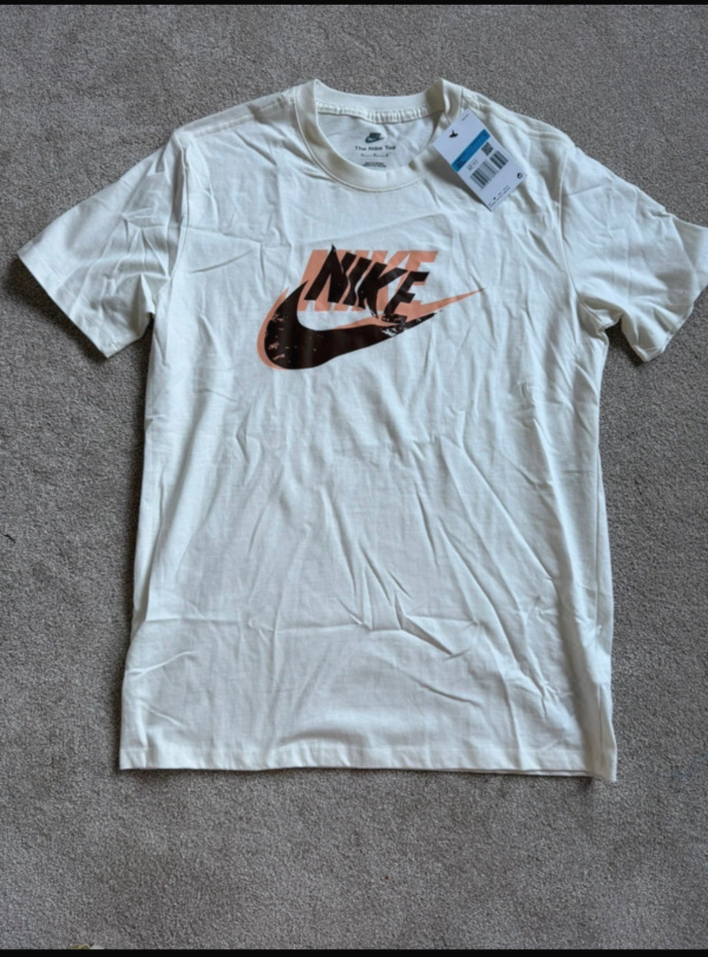 Nike The Nike Tee Men’s White Logo Graphic Crew Neck T-Shirt M