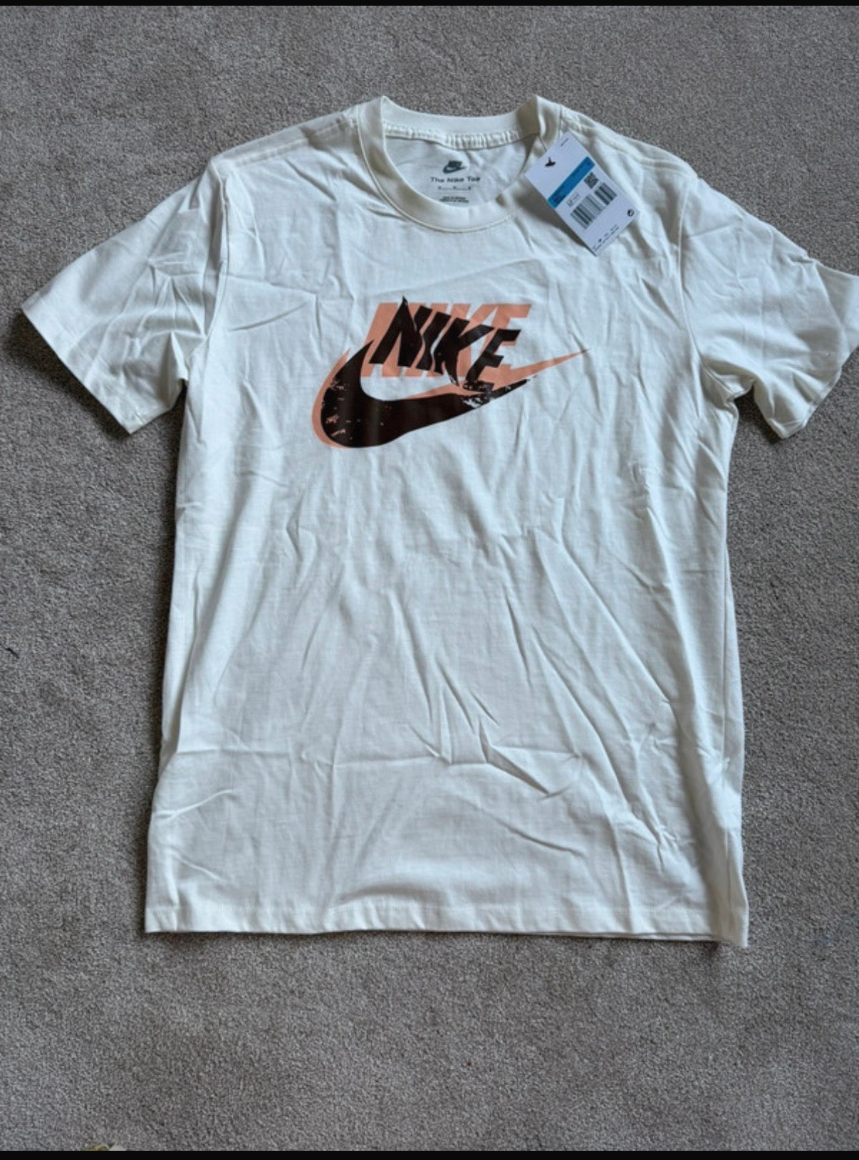 Nike The Nike Tee Men’s White Logo Graphic Crew Neck T-Shirt M