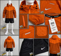 Nike Run Windrunner Men's Zip Windbreaker & Running Shorts Orange/Black Size M