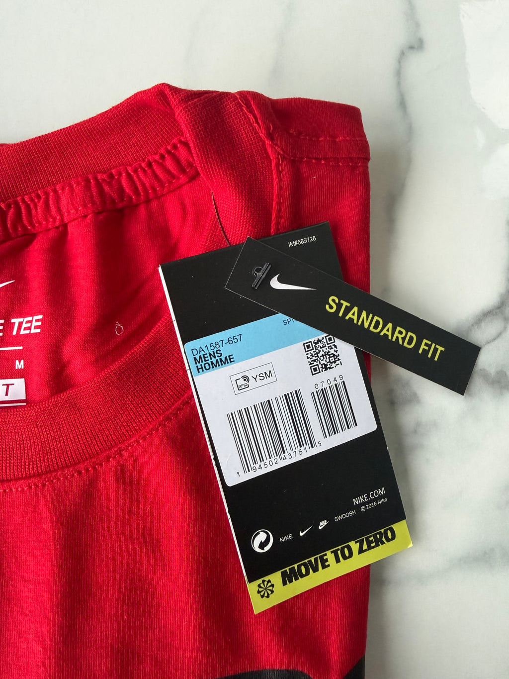 Nike Pro The Nike Tee Dri-FIT Men's Red Polyester Logo Crew T-Shirt Medium 808787-657