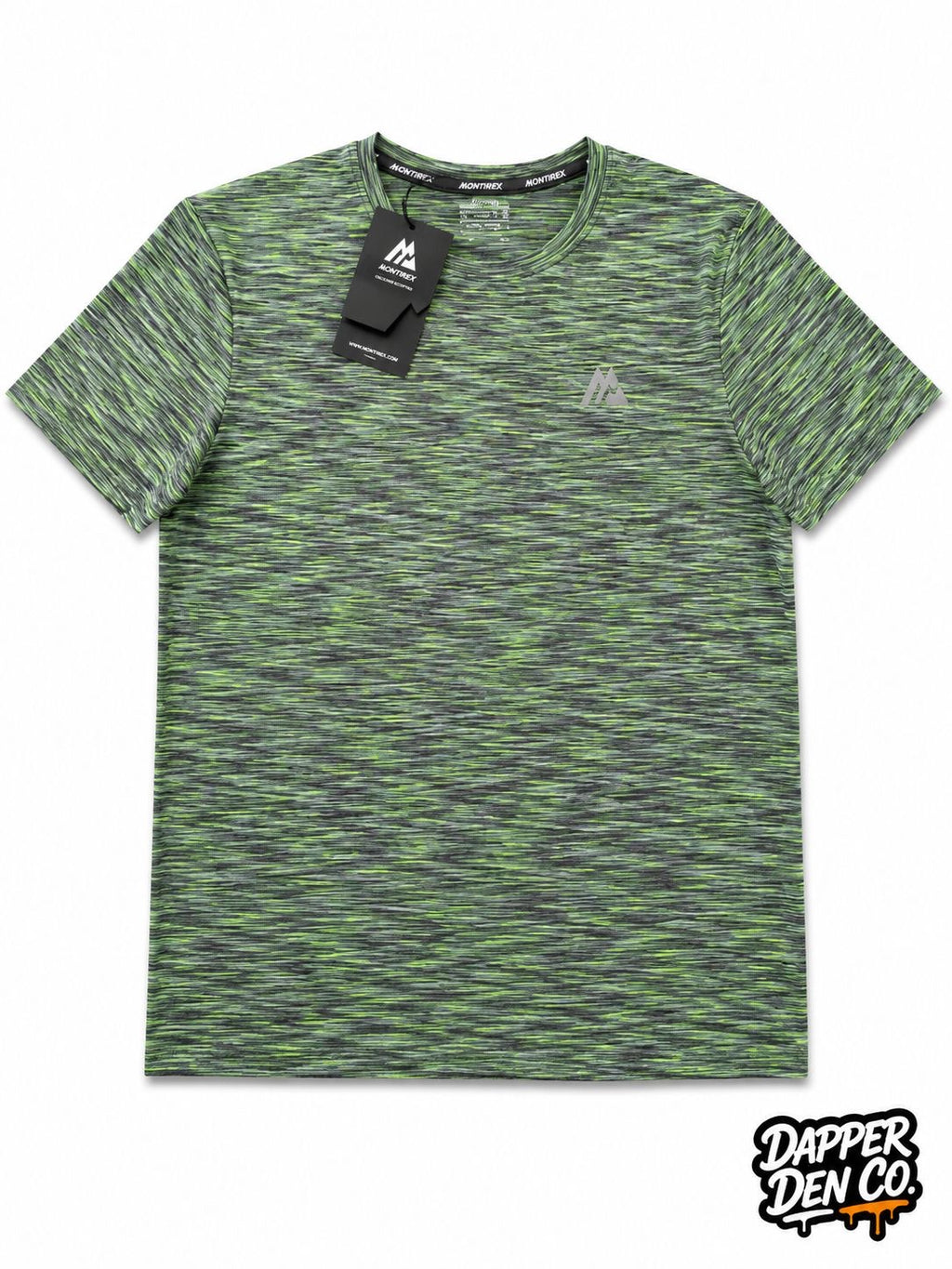 Montirex Trail 2.0 Men's Grey/Green Polyester Logo Crew T-Shirt Size L 234815