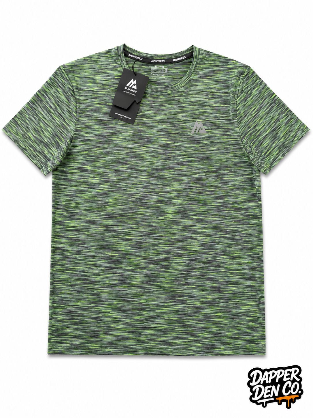Montirex Trail 2.0 Men's Grey/Green Polyester Logo Crew T-Shirt Size L 234815
