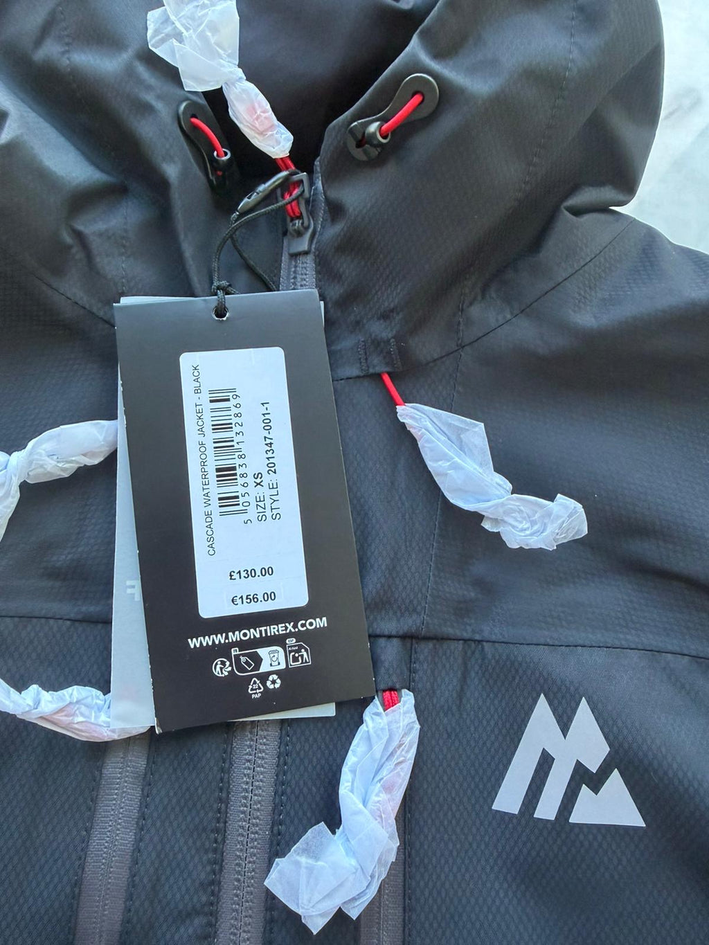 Montirex Cascade Waterproof Men’s Hooded Full Zip Jacket Black XS
