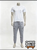 Nike Logo Men's 2pc T-Shirt & Track Pants Outfit Set White/Grey M Standard Fit
