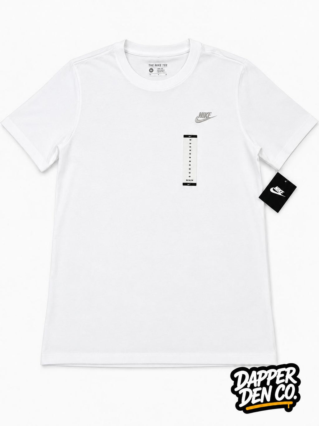 Nike Men’s White Solid Logo Crew Neck Short Sleeve Regular Fit T-Shirt M DRI-FIT