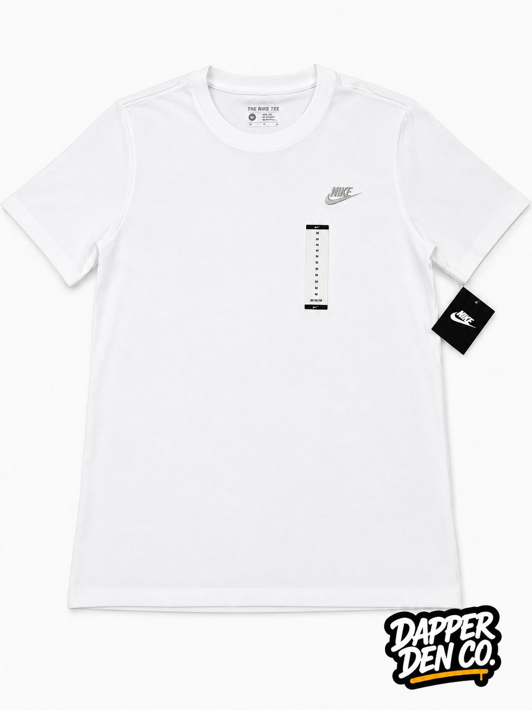 Nike Men’s White Solid Logo Crew Neck Short Sleeve Regular Fit T-Shirt M DRI-FIT