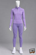 Montirex GIRLS Purple 2pc Leggings & Long Sleeve 1/4 Zip Top Set LARGE/MEDIUM