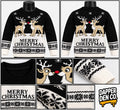 Unisex Adults Christmas Reindeer Fair Isle Knit Jumper Crew Neck XXL XXXL fit