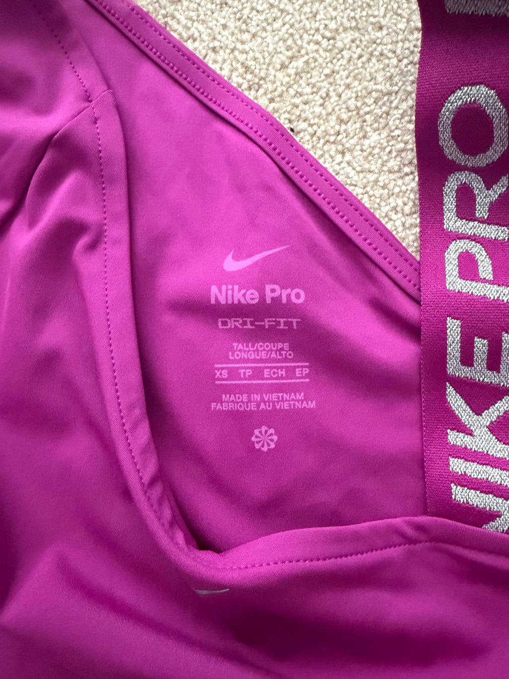Nike Pro Dri-FIT Womens Black 2pc Crop Long Sleeve Top & Leggings Set XS