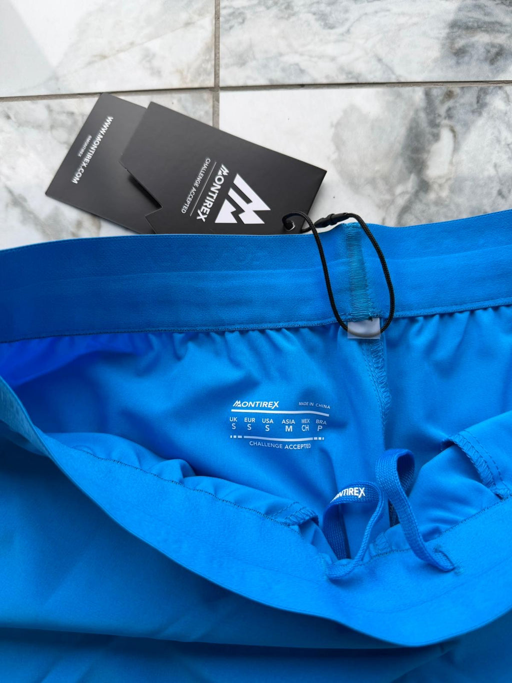 Montirex Men's FLY 3.0 Blue Athletic Shorts S Pockets Stretch Gym Running