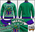 Christmas Marvel Hulk Merry Christsmash Green Purple Knit Jumper size L