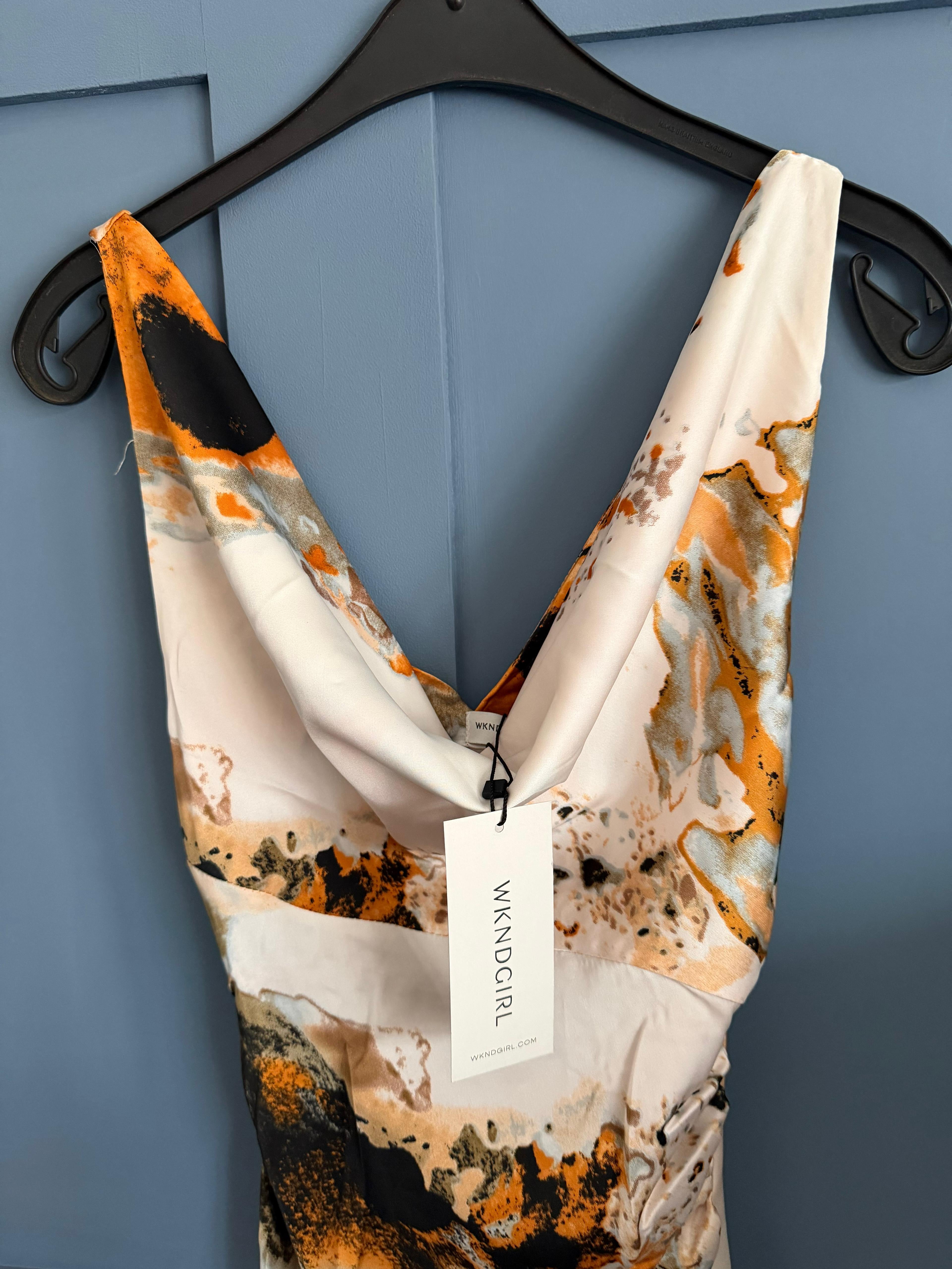 Wkndgirl Satin cowelneck dress size 10