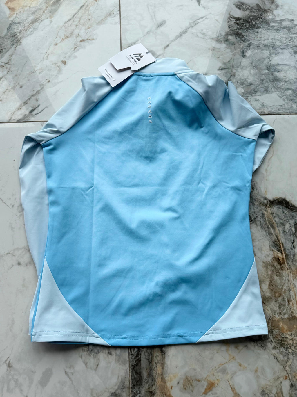 Montirex girls 1/4 Zip Collared Colourblock Activewear Top Blue Size L