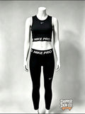 Nike Pro Dri-FIT Women's Crop Top & Full Length Nike Pro Leggings Black Size S