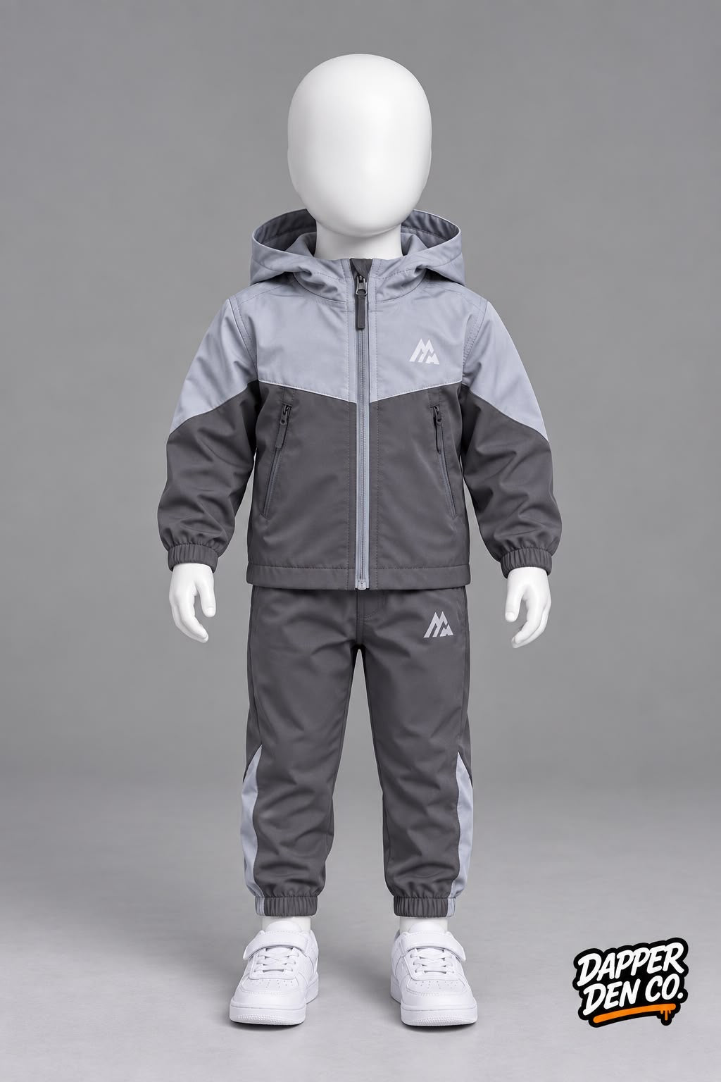Montirex Boys Grey Hooded Zip Tracksuit Set Jacket & Trousers 3-4 Years