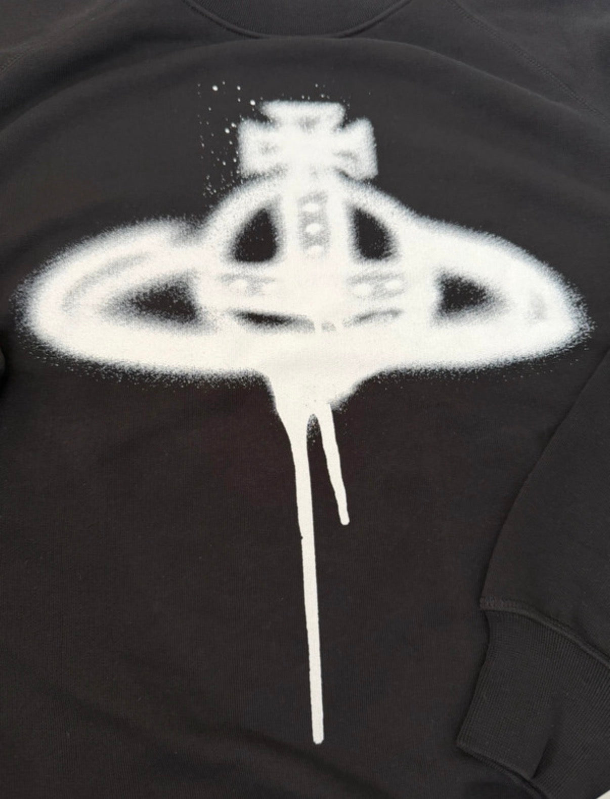 Vivienne Westwood Black Orb Logo Graphic Print Crew Neck Raglan Sweatshirt M