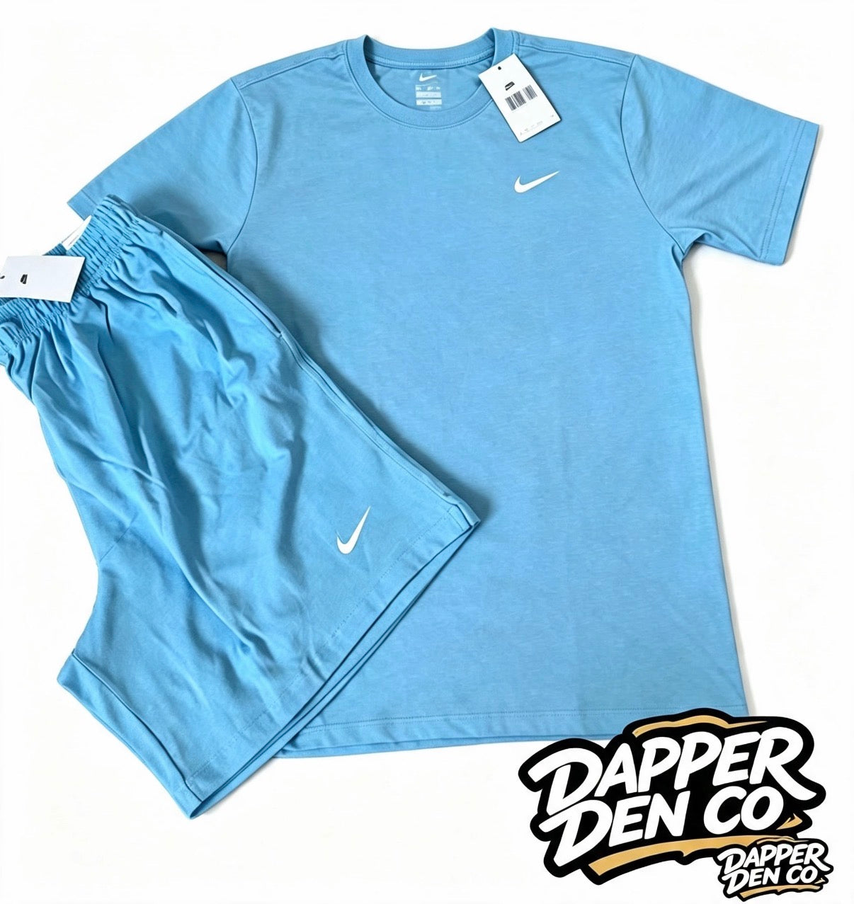 Nike Logo Men's 2pc T-Shirt & Shorts Outfit Set Blue XL Standard Fit