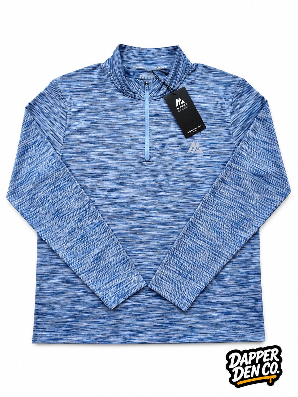 Montirex Trail 2.0 Men's Blue/Grey Polyester 1/4 Zip Mock Neck Top XL