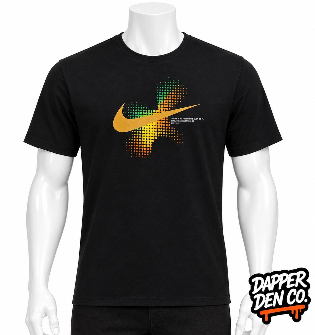 Nike Men’s Black Logo Graphic Print Crew Neck Short Sleeve T-Shirt S FQ7998-010