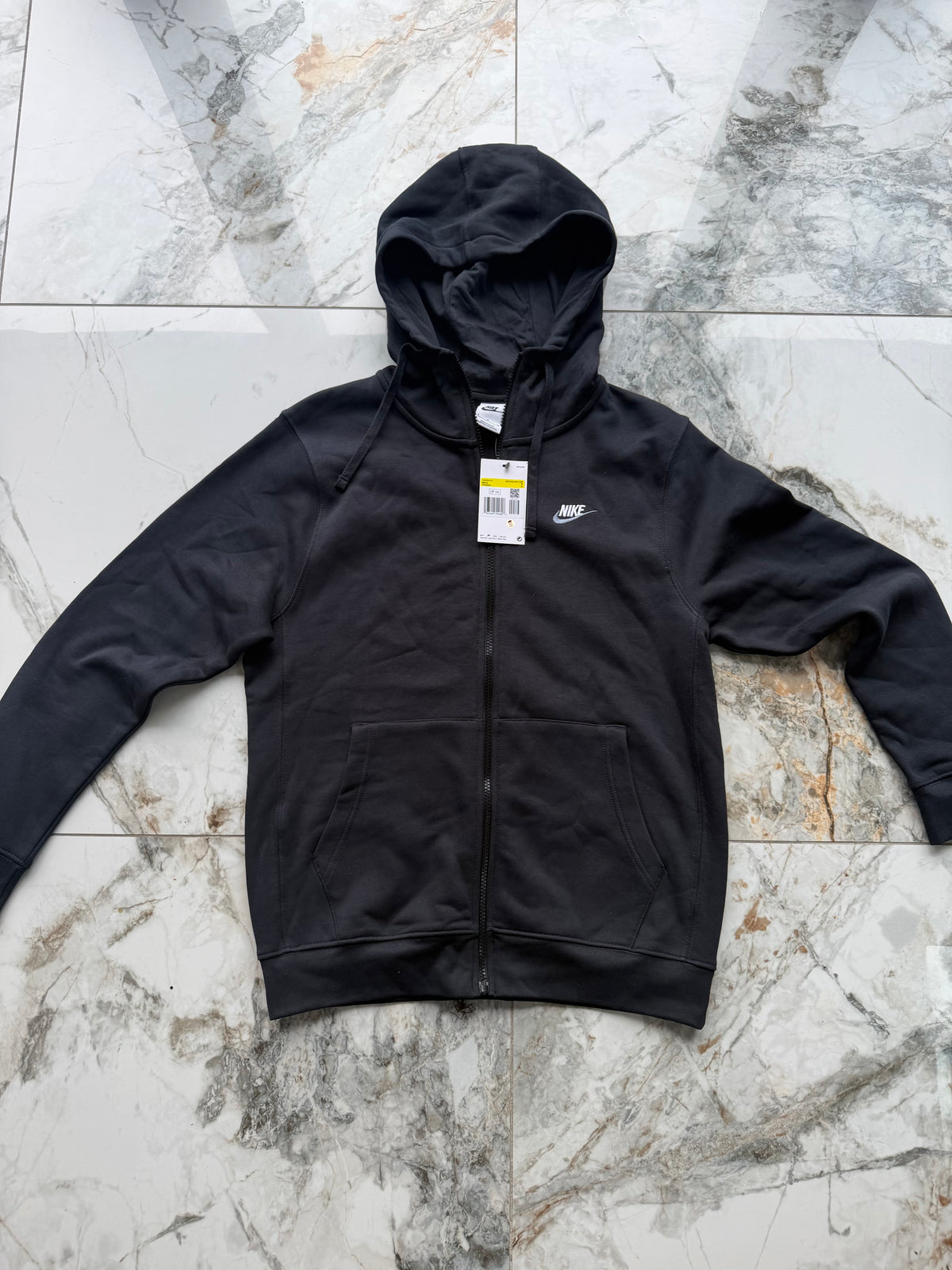 Nike Men's Black Full Zip Hooded Hoodie w/ Logo Pockets Size S DQ834-013