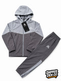 Montirex Boys Grey Hooded Zip Tracksuit Set Jacket & Trousers 3-4 Years