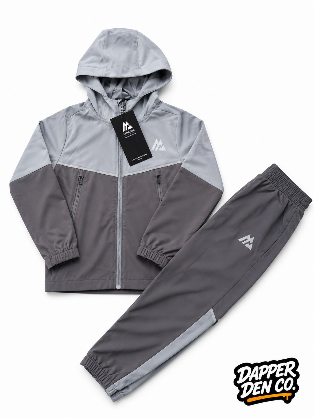 Montirex Boys Grey Hooded Zip Tracksuit Set Jacket & Trousers 3-4 Years
