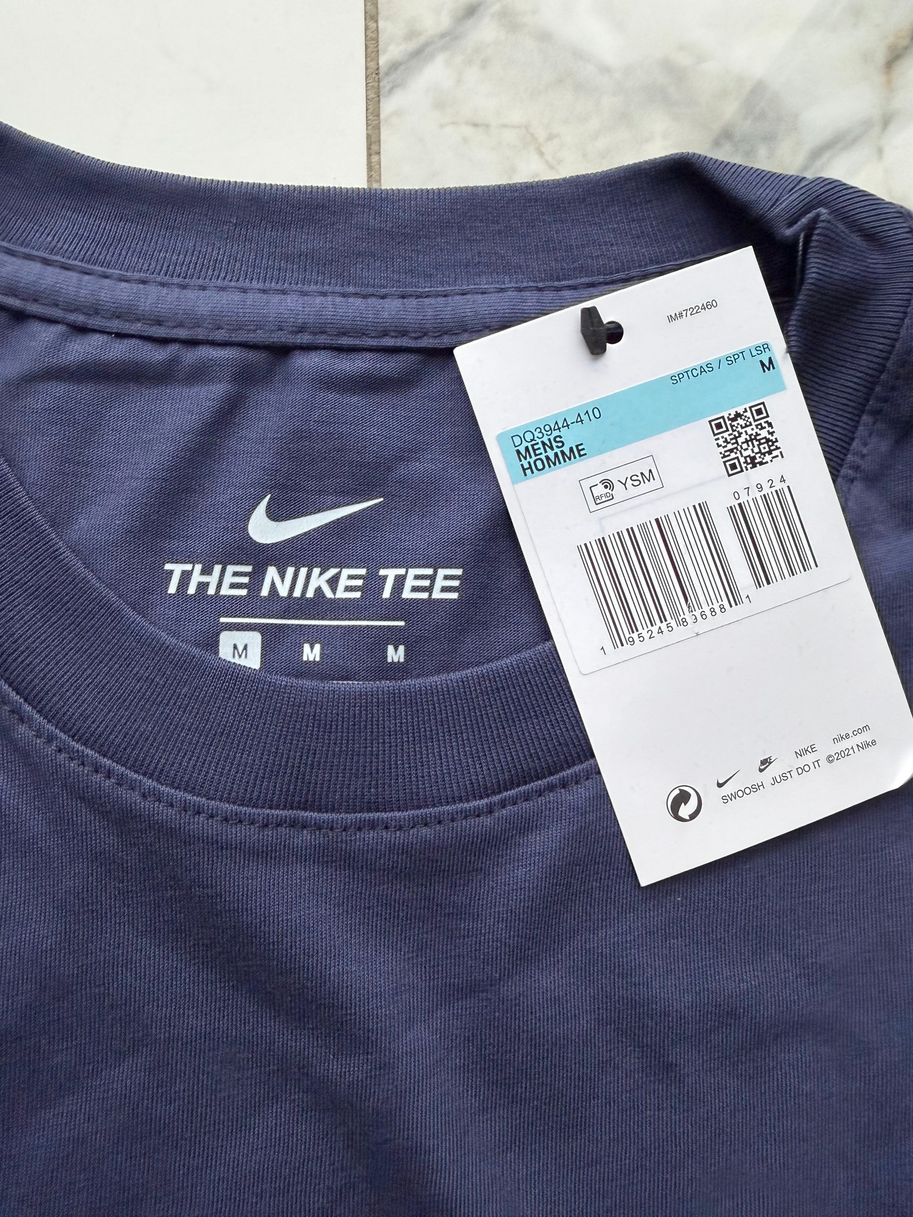 Nike Men’s Navy Logo Graphic Print Crew Neck Short Sleeve T-Shirt MEDIUM