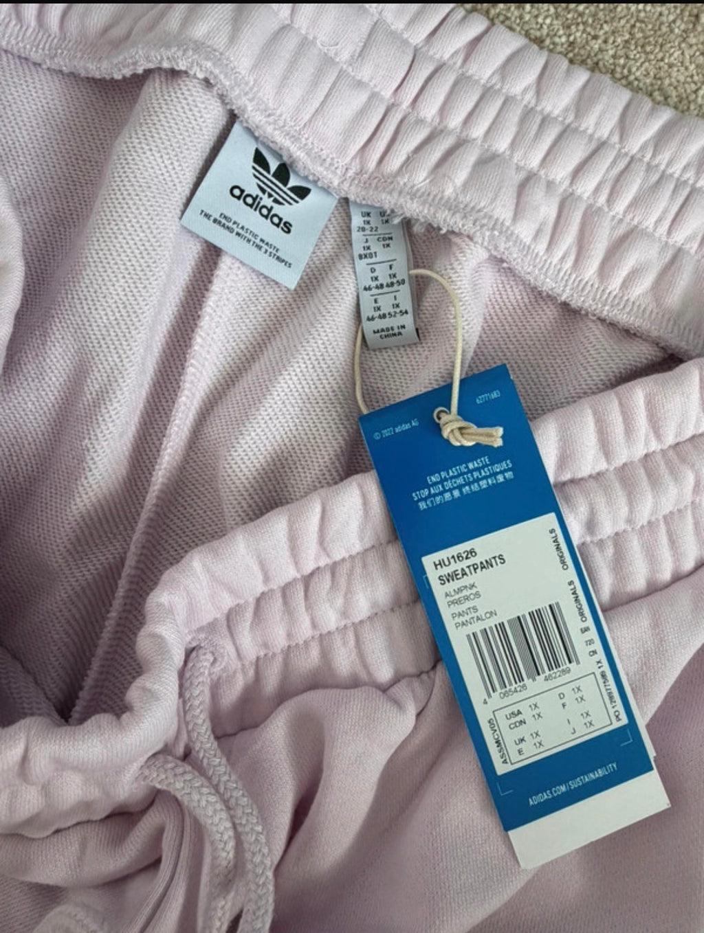 adidas Originals Pink Loose Fit WOMENS Straight Leg Sweatpants Pockets XL