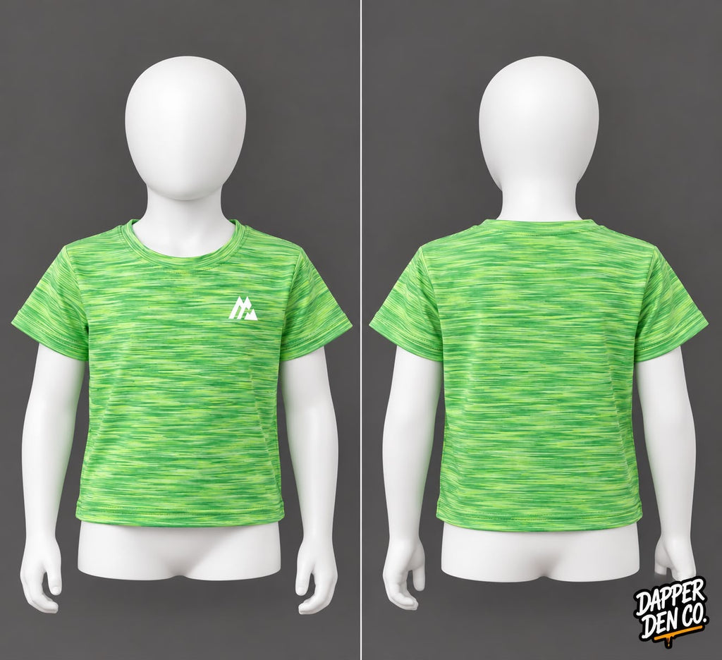 Montirex Girls Green Heathered Short Sleeve Crew Neck T-Shirt Size L/G 9-12