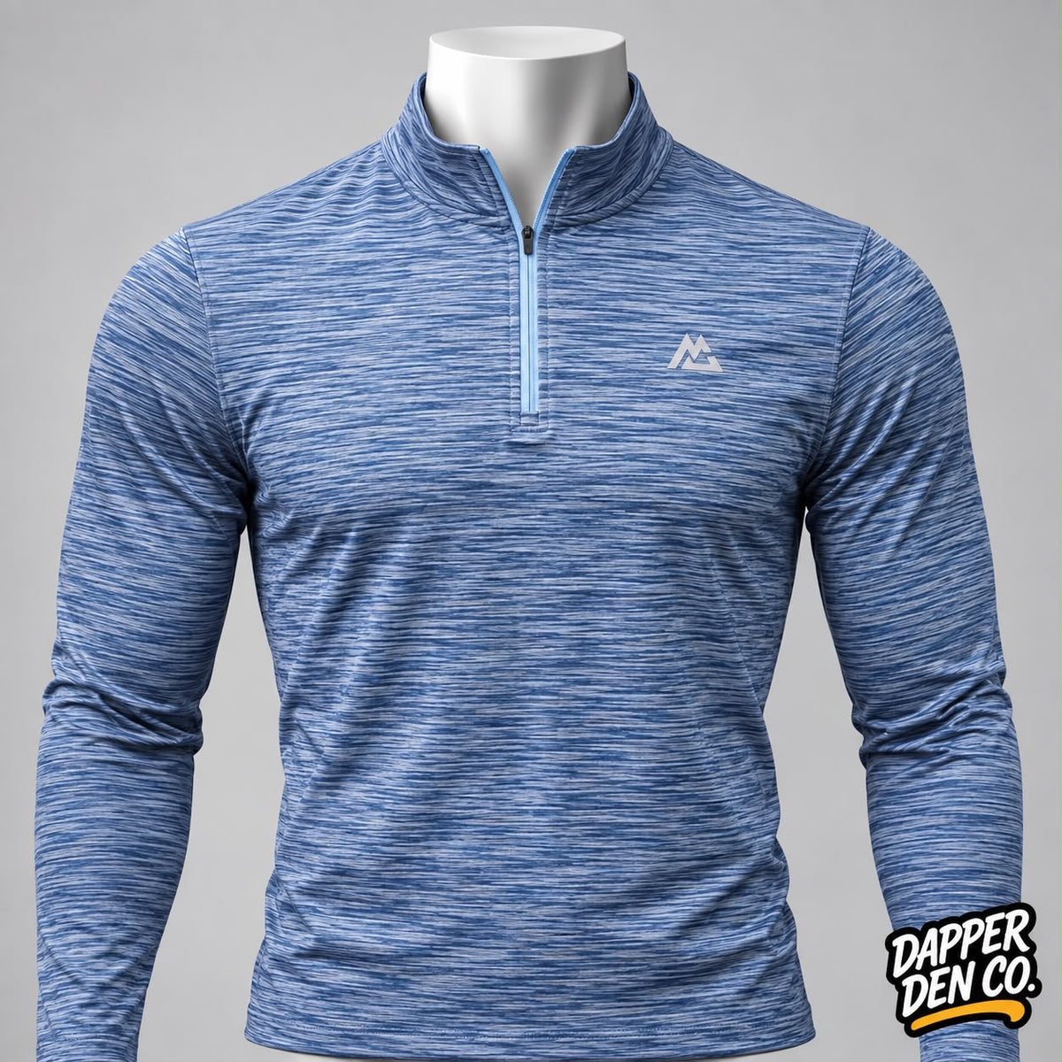 Montirex Trail 2.0 Men's Blue/Grey Polyester 1/4 Zip Mock Neck Top XL