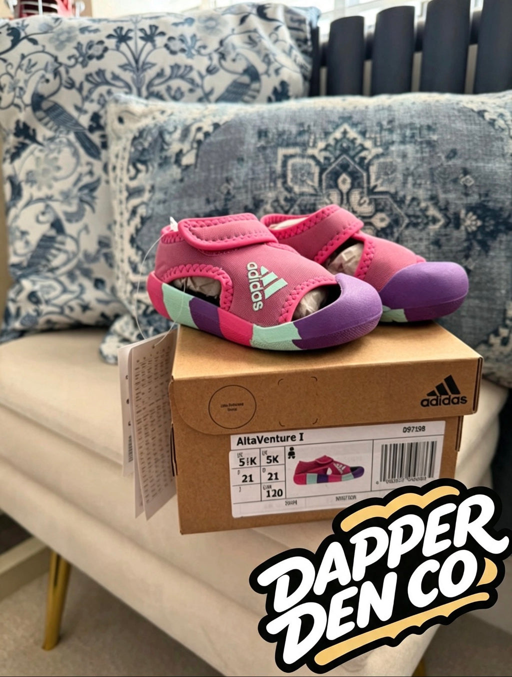 adidas AltaVenture I Baby Sandals Pink/Purple/Mint UK 5 EU 21 D97198
