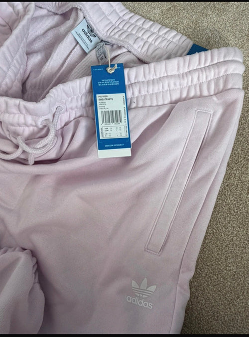 adidas Originals Pink Loose Fit WOMENS Straight Leg Sweatpants Pockets XL
