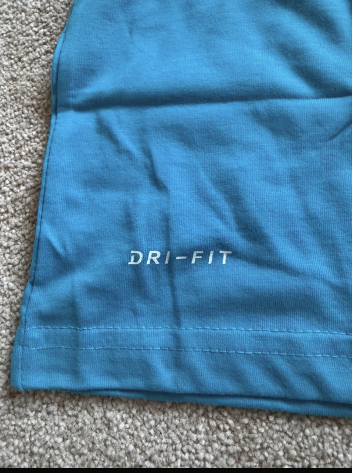 Nike The Nike Tee Dri-FIT Men's Blue Polyester Logo Crew Neck T-Shirt Size S