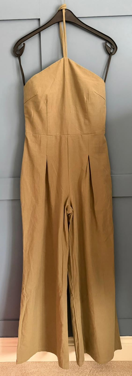 Boohoo Khaki Halter Jumpsuit size 10