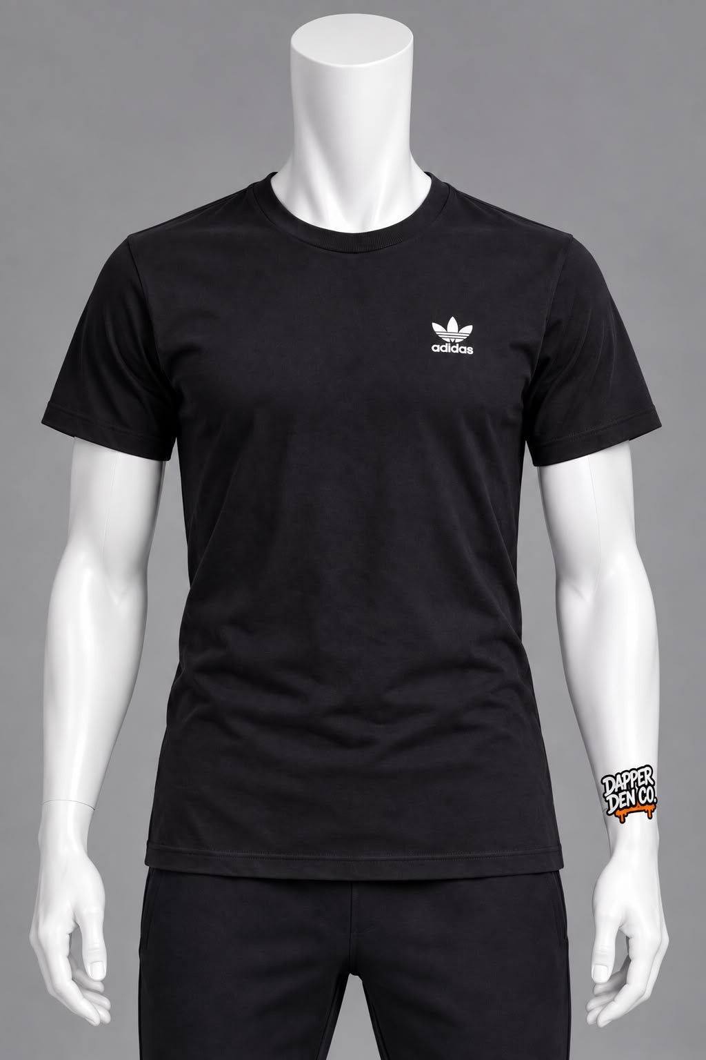 adidas Originals Men’s Black Trefoil Logo Crew Neck Short Sleeve T-Shirt S