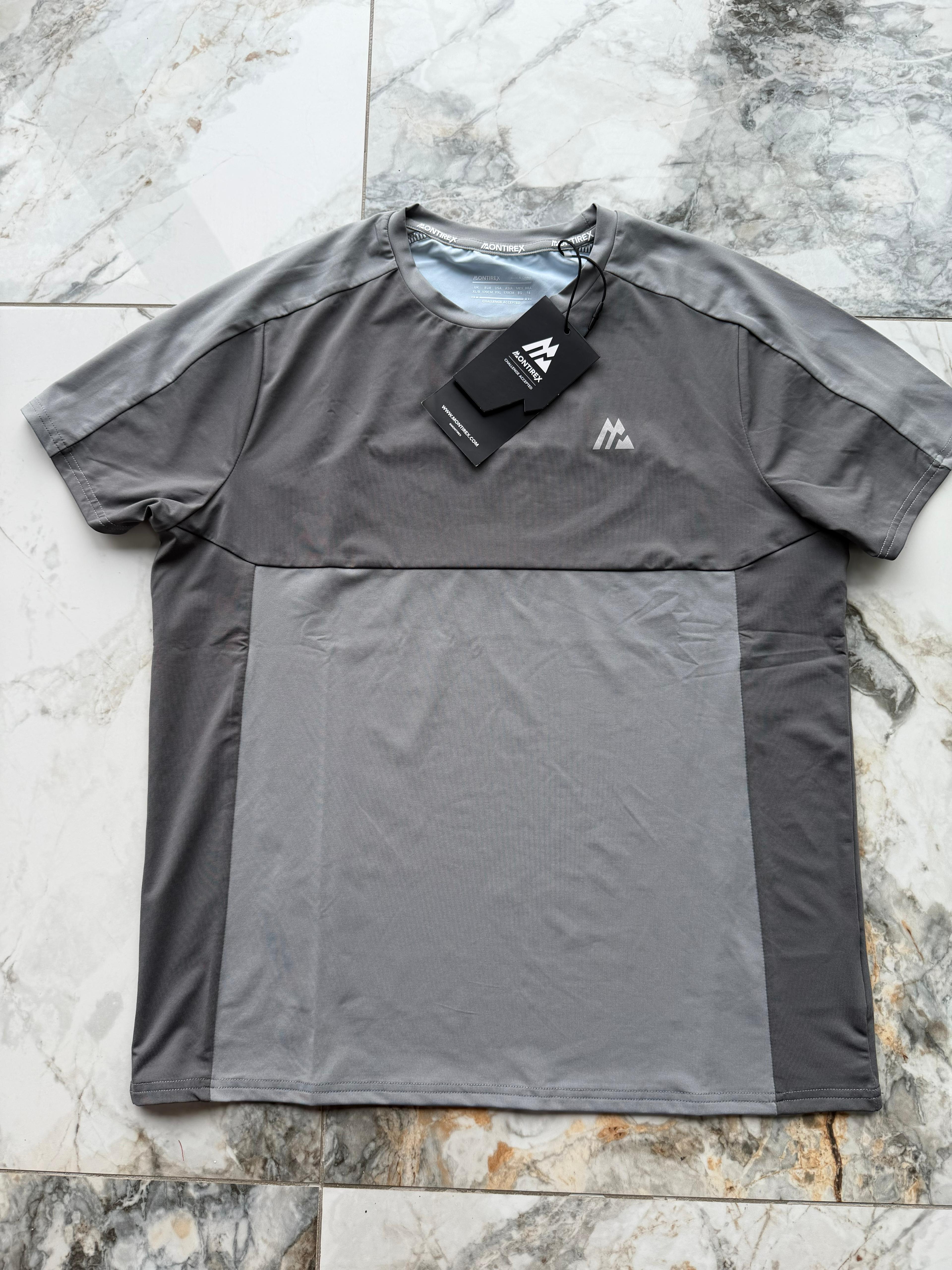 Montirex Logo BOYs 2pc T-Shirt & Track Pants Set Drawstring Grey/Black XL /L