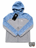 Montirex BOYS B Trail Hooded Full Zip Windbreaker Jacket Blue/Grey XS