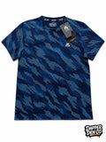Montirex Teens Navy Blue Polyester Geometric Breathable Logo Crew T-Shirt L