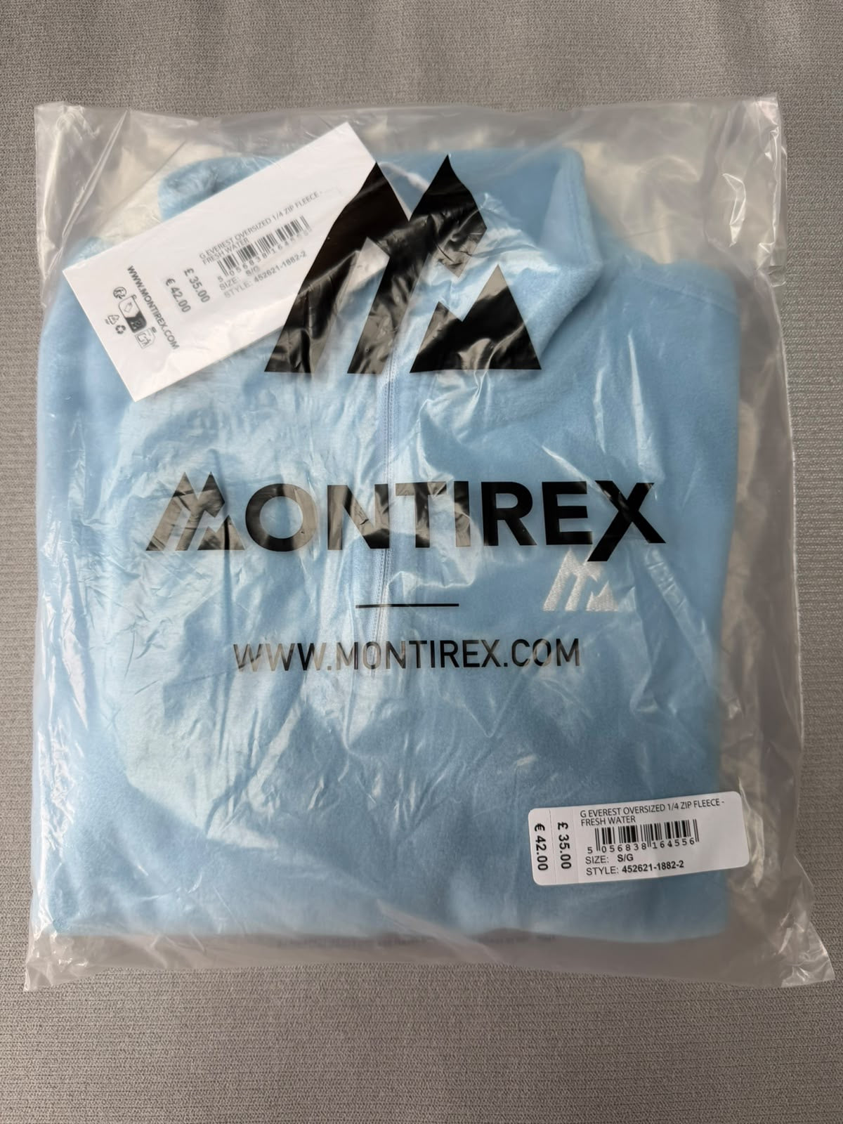 Montirex Teen’s  Polartec Blue 1/2 Zip Fleece Sweatshirt High Neck  Size XS