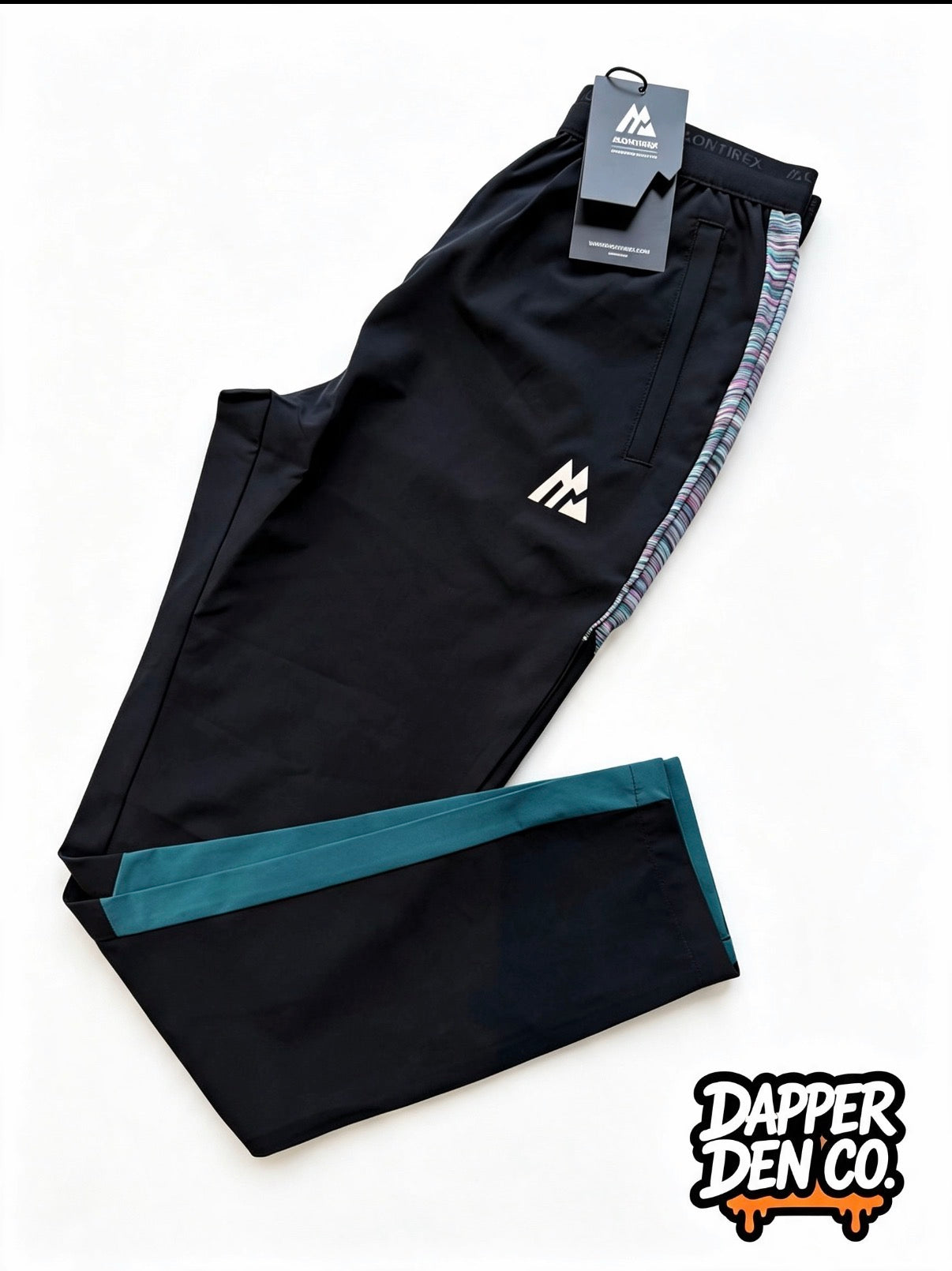 Montirex Trail 2.0 Men's Black/Green Colourblock Track Pant Pockets XS